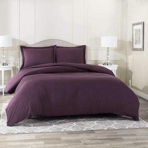 Nestl Bedding Duvet Cover king size eggplant